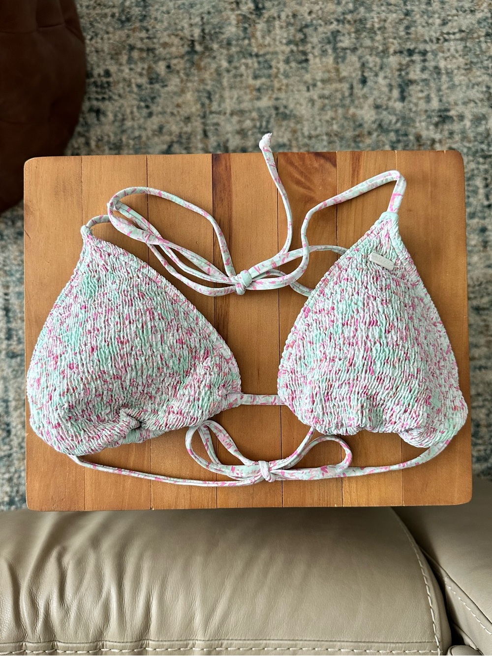 Roxy Ditsy in Paradise Smocked Triangle Bikini Top